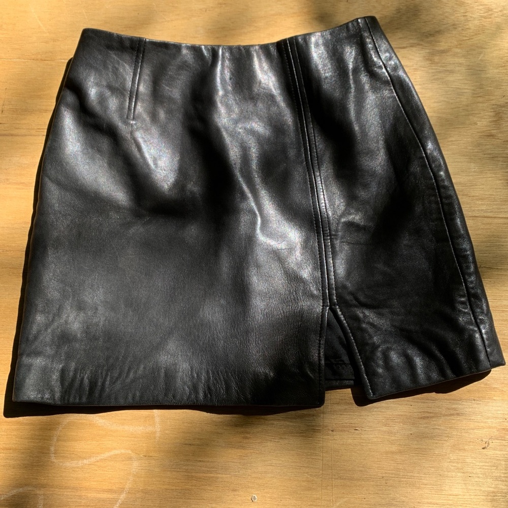 SOLD Black Leather Express Skirt Size 2